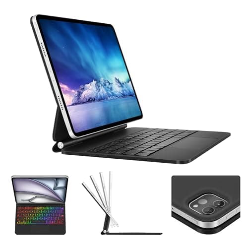 Keyboard Case for iPad Air 11-inch(M3/M2,2025/2024) & iPad Pro 11 inch(1st/2nd/3rd/4th Gen),Magic Keyboard for 10.9" iPad Air (4th and 5th Generation),Magnetic Stand,Integrated Trackpad,7 RGB Backlit