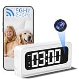 HEDNIC Smart Clock Camera,5G&2.4G WiFi Security Camera Indoor,2K Cameras for Home Security,3 in 1 Nanny Cam with Alarm,Color Night Vision Human Motion Detection,Local SD Recording