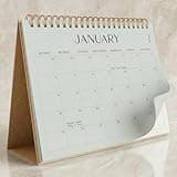 Aesthetic Desk Calendar 2026-2027 - Runs from January 2026 until July 2027 - Beautiful Small 26-27 Flip Desktop Calendar for Easy Organizing