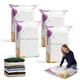 No-Pump Vacuum Storage Bags, Cube Compression Storage Bag for Clothes, Comforters, Blankets & Bedding, Reusable Airtight Space Saver Bag for Closet Organization, Moving and Travel (4, 31.5 × 23.6)