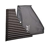 Wind Melody 18 Pipes Eco-friendly Resin C tone Pan Flute for Beginner, Easy Learning (Dark Brown)…