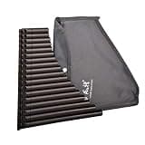 Wind Melody 18 Pipes Eco-friendly Resin C tone Pan Flute for Beginner, Easy Learning (Dark Brown)…