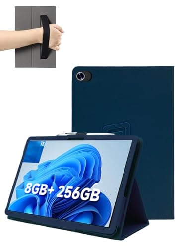 for CHUWI Hi10 X2 (10.1 Inch) Windows 11 Tablet Protective case, Shockproof Lightweight PU Protective Cover with Stand, Wristband Strap Magnetic Flip Design, Business & Travel Friendly, Blue.