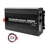 WBNGTRUIP 5000W 6000W Pure Sine Wave Inverter Double Socket LCD Display DC 12V 24V to AC 220V Voltage Converter Power Supply(6000w,60V-220-230V 50HZ)