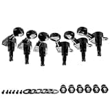 Set of 6 Left Hand Guitar Machine Heads with Bushings and Screws Metal Texture for Standard 13/32inch Installation