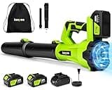 Leaf Blower Cordless,Electric Leaf Blower with 2 4.0Ah Battery Powered and Fast Charger, Lightweight Cordless Blowers for Lawn Care and Dust,Snow,6 Speed Control