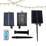 Solar Panel with Plug Outlet, String Lights Control Panel with Remote Control, 31V Waterproof Outdoor Solars Pane, Replacement Solar Pane for Outdoor Lights, Garden Farm Tent Fishing Patio