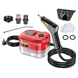 VIREXEL Aless 2500w Handheld High-Temperature Pressurized Steam Cleaner Handheld Steam Cleaner, 1800ml Tank Steam Cleaner Handheld, Multi-Surface Cleaning for Kitchen, Tile, Grout (Red)