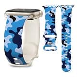 Silicone Band Compatible with Apple Watch 38mm 40mm 41mm 42mm - Skin-Friendly Waterproof Daily Wear Strap for Women - Fits Series 11-1, SE, Ultra 2 (Blue Camo)
