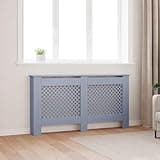 UBVNFGMK Radiator Cover Anthracite 59.8x7.5x32.1 Inch, MDF Slatted Radiator Cabinet with Shelf Space for Living Room, Modern Cover with Water Base Lacquer Finish, Easy Assembly