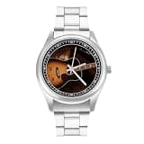 FodPand Mens Stainless Steel 3-Hand Analog Watch Easy Reader 40mm Dial