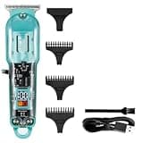EOYLMIRL Mens Hair Clippers Rechargeable Cutting Machine Barber Shop Fade Professional Cordless Trimmer Transparent(Blue)