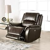 Transitional Style 1pc Power Recliner Fully Upholstered Pillow Top Arms
