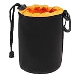 AIToWisely M Size (Medium) Camera Lens Pouch, Thick Protective Neoprene Bag Storage Cover Case with Drawstring Design, Soft Plush Interior, Compatible for Canon, for Nikon, for Sony DSLR Lenses