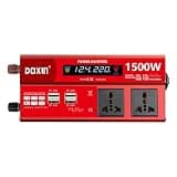 MLMKML Power Inverters 1000W 1500W 2000W 12/24V DC to 110/120/220/240V AC Converter for Vehicles USB Ports Car Charger Adapter with a Cigarette Lighter Ports Plug Outlet(1500W)
