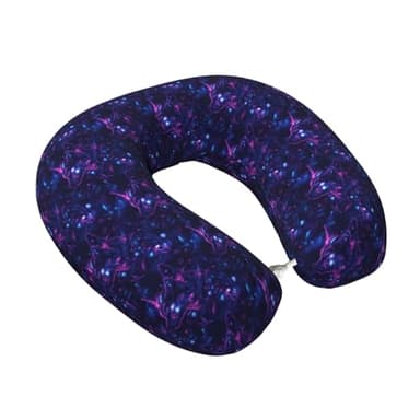 TZTTZT Cyber Neon Wolf Print Travel Neck Pillow Airplane, Memory Foam Neck Pillow for Traveling/Sleeping, Travel Essentials Accessories for Men Women