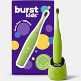Burst Kids & Toddlers Electric Toothbrush (Green) | Soft Bristles | Two Minute Timer | Rechargeable Battery | Easy-Grip Silicone Handle | 2 Modes for Healthy Smiles | Ages 3+