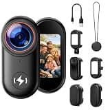 CAMWORLD 4K Mini Body Camera with 64GB Card, Thumb Action Camera Magnetic Mount 1.47" Screen, Wearable POV Camera for TikTok YouTube Vlogging Motorcycle Security