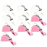 10 Pcs 3 Inch Cowbells Set, 5 White and 5 Pink Cowbells with Wrist Straps, Plastic Loud Noise Makers for Sporting Events, Parties and Celebrations