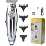 KEMEI 1949 Zero Gapped Hair Clipper T-Blade Detail Trimmer for Men, Silver