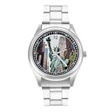 FodPand Analog Men Stainless Steel Band Watch Big Face Silver Wristwatch