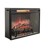 28 Inch Infrared Electric Fireplace Insert, Touch Panel Heater with Realistic 3D Flames, 4 Colors, 5 Brightness Levels, 1500W for Home Decor