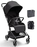 Momcozy Tuckgo Travel Stroller, Carry-On Compatible, Ultra Compact Stroller for Toddler, Reclining Seat, UPF 50+ Canopy, Adjustable Leg Rest, 33L Extra-Large Storage, Stroller Travel Bag Included