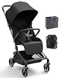 Momcozy Tuckgo Travel Stroller, Carry-On Compatible, Ultra Compact Stroller for Toddler, Reclining Seat, UPF 50+ Canopy, Adjustable Leg Rest, 33L Extra-Large Storage, Stroller Travel Bag Included
