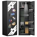 Pacriond 8-10 Large Gun Safe, Unassembled Biometric Gun Safe for Rifles and Shotguns with Lockable Inner Cabinet & Removable Adjustable Pegboard, Rifle Safe with Dual Alarm & Mute Function