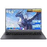 KINOBUC 15.6" FHD Laptop, Intel 6500Y, 12GB RAM, 256GB SSD, Windows 11, WiFi 5, Bluetooth 5.0, Office Ready, for Student & Home Office, Gray