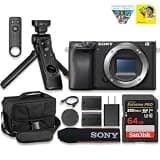 Sony Alpha a6400 Mirrorless Camera: Compact APS-C Interchangeable Lens Digital Camera with Real-Time Eye Auto Focus - E Mount Compatible Cameras - ILCE-6400/B Pro Bundle