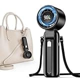 Fcsih Handheld Turbo Fan, 100-Speed Portable Mini Fan with 12800 RPM Strong Airflow, Foldable 4-in-1 Personal Fan for Travel, Camping, Beach & Office, USB-C Rechargeable, Lightweight & Quiet (Black)