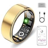Smart Ring for Women Men, Fitness Trackers Fitness Ring (Gold, 8#)