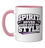 Spirit Never Goes Out of Style - Purple School Color Spirit Ceramic Mug, Pink/White, 11oz