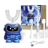 Well Before Kids U Shaped Electric Toothbrush with 5 Brush Heads, Ultrasonic, 5 Modes, IPX7 Waterproof Design (Spaceman, Vib-Blue, Ages 2-7)