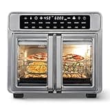 26 Qt French Door Air Fryer Oven, Countertop Cooker With LED Display - Digital Control Panel Offers A Wide 100–450°F Range And 0–24 Hour Timer, Giving You Total Accuracy When Cooking