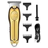 WTYBRMYO Men's Electric Hair Clipper, Professional USB Wireless Hair Trimmer(Gold)
