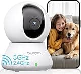 blurams Indoor Security Camera, 5GHz/2.4GHz Dual-Band, 2K PZT Pet Camera with Phone App, 360° Cameras for Home Security, 2-Way Audio, Motion Tracking, Night Vision, Siren, Cloud&SD