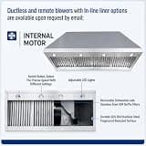 CHETTO C Black Stainless Steel Range Hood with High CFM Vent Hood Insert 4-Speed Settings Baffle Filter LED Lights 54"W x21"D x42"H Wall Mount