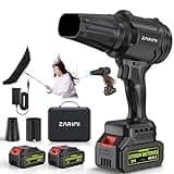YUQUESEN Cordless Leaf Blower, 980,000 RPM Handheld Leaf Blower with 2 X Batteries & Charger, Lightweight Leaf Blowers for Patio Cleaning, Lawn Care, Leaves, Dust - Cool Black