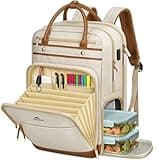 MATEIN Teacher Work Backpack with Lunch Compartment Detachable, 15.6 Inch Laptop Backpack with Organized Pocket, College Computer Backpacks Meal Prep Bag Gift for Women Nurse Commute Office