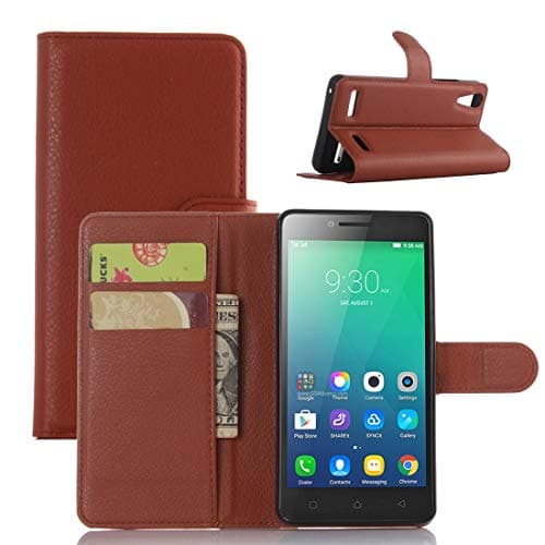 GUOSHU Tablet PC Case Bag Litchi Texture Horizontal Flip Leather Case for Lenovo A6010 & A6000 Plus, with Wallet & Holder & Card Slots (Black) Back Cover Case (Color : Brown)