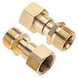 DIIOOMIEEU 2 Pcs Brass High Pressure Washer Adapter 14mm Pressure Washer Joint Connector Hose Adapter Easy to Use