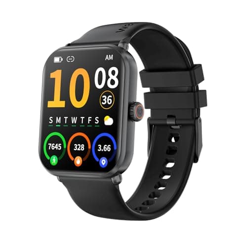 Weofly Active2 Smart Watch (Answer/Make Calls), 1.85" HD Touch Screen Smartwatch for Men Women Fitness Tracker with 100+ Sport Modes/Heart Rate/Blood Oxygen/Sleep Monitor IP68 Waterproof (Black)