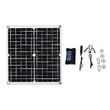 25W Monocrystalline Silicon Solar Panel with 10A Charge Controller, 12V/24V Battery Free Direct Drive Regulator for Lights and Power Tools