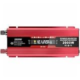 Inverter 600W 1200W 2000W Voltage Converter Dc 12 24 V to Ac 110V Car with controllable Switch USB Connection LCD Display (1200w 12Vto110V)