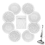 Dcoecue 8 Pack Replacement Steam Mop Pads for Shark with 1 Laundry Bag, Fits S8201, S8001, S7001, S7201, S7000AMZ, S7005, S7020, S7001C Washable, Durable Steam and Scrub Pads for All Floors