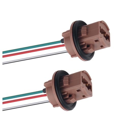 2PCS 7443/T20 Car Brake Light Socket,Insulated Female Car Brake Light Bulb Socket Wiring Harness for Retrofit & Replacement,Pigtail Harness Sockets for Cars Brakes Lights