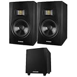 Adam Audio Professional T-Series T7V 7" 70W 2-Way Active Nearfield Monitor, Pair, Bundle with T10S 10" 130W Subwoofer