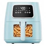 5.5 Qt Digital Air Fryer, 7-in-1 Small Airfryer With LED Screen, Blue - Dimensions (L X W X H): 11.02 X 14.06 X 12.01 Inches, Lightweight, Compact Design With Nonstick, Dishwasher-safe